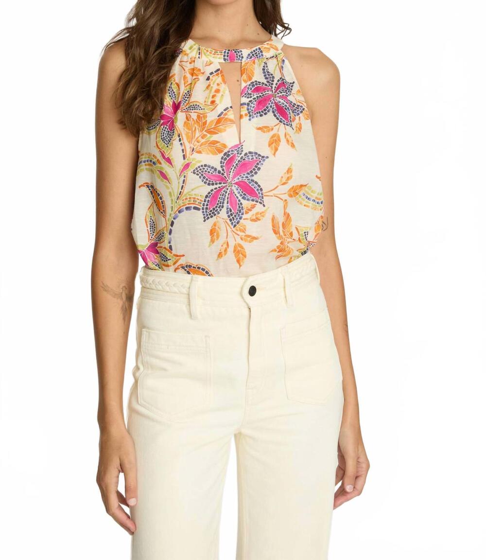 NEW CABALLERO adele halter top in stitched flower